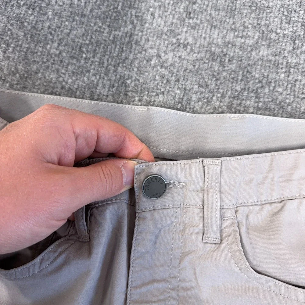 Faherty Pants Mens 30x27 Gray Organic Cotton Movement 5-Pocket Classic Tapered - Picture 5 of 11